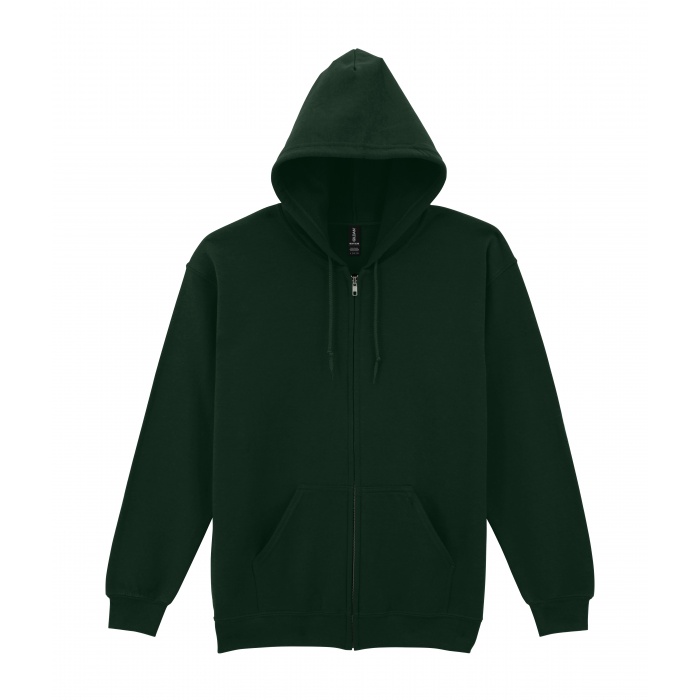GI18600, Heavy Blend Full Zip Hooded Sweatshirt (Forest Green
